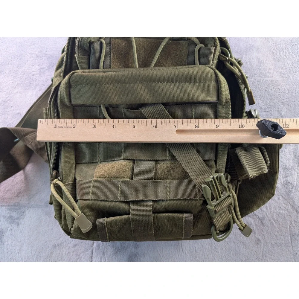 Blisswill Tactical Sling Bag Olive Green MOLLE Military Shoulder Pack Messenger